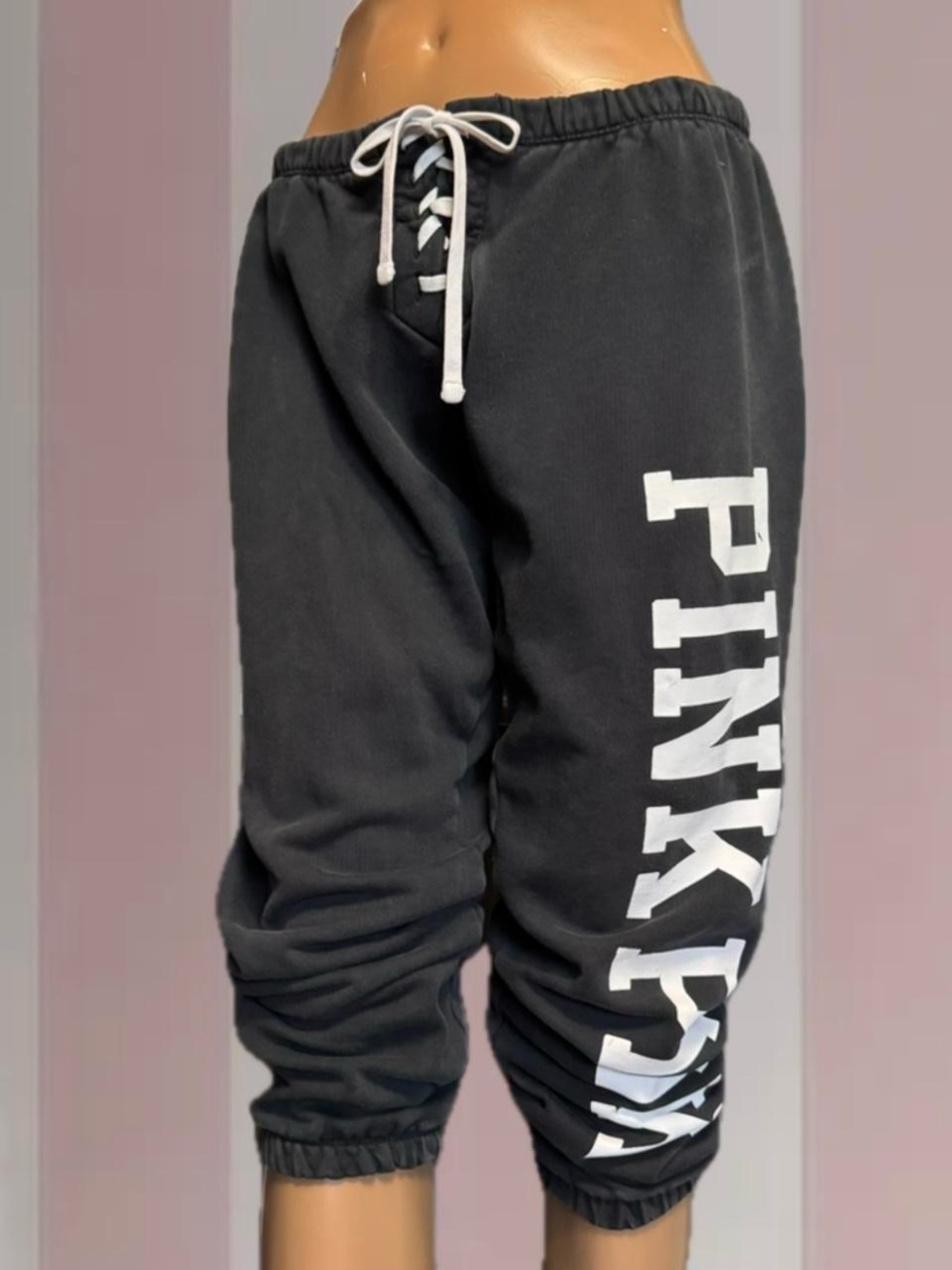 PINK VS Capri Sweatpants W/ Lace-Up Front